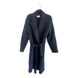 Reiss Navy Wool Wrap Coat, size large